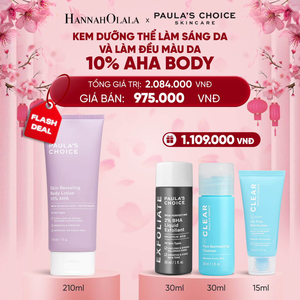  DEAL 2: KEM DƯỠNG THỂ LÀM SÁNG DA VÀ LÀM ĐỀU MÀU DA SKIN REVEALING BODY LOTION 10% AHA 210ML 