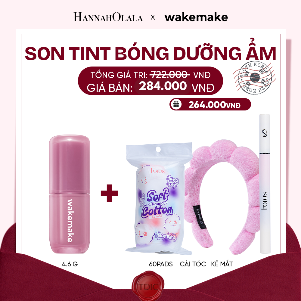  SON TINT BÓNG WAKEMAKE WATERFUL GLOW TINT DƯỠNG ẨM CĂNG MỌNG, BỀN MÀU LÂU TRÔI_M50 