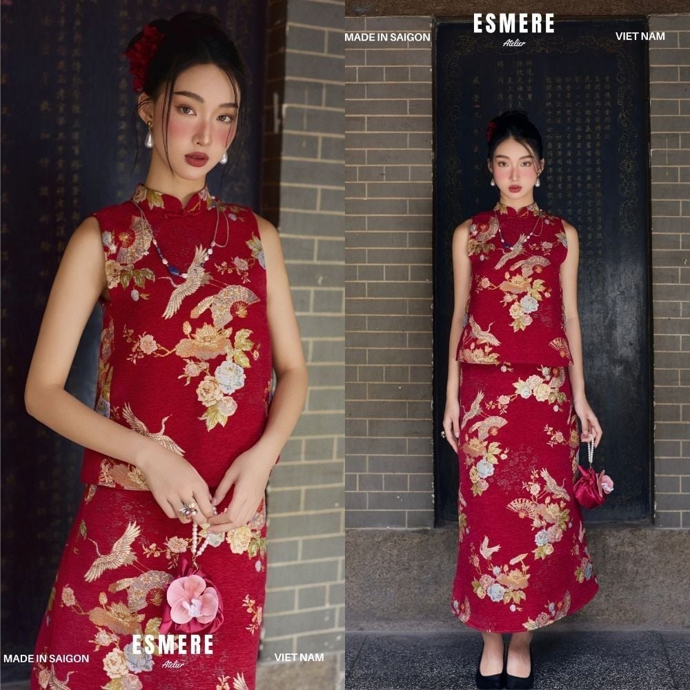  DEAL 9: SET ĐỒ MẶC TẾT 02 MÓN HOA NIÊN 