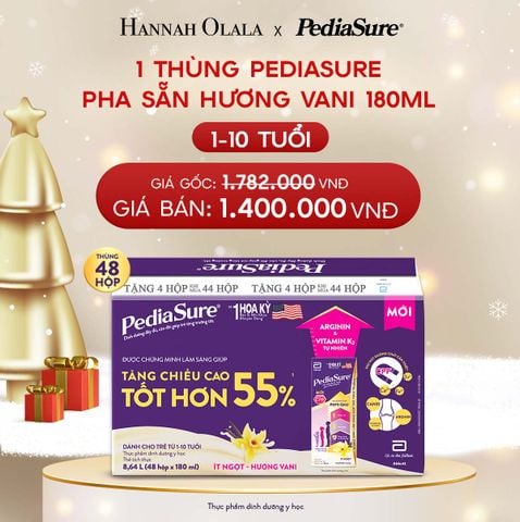 DEAL 5: 1 THÙNG PEDIASURE PHA SẴN HƯƠNG VANI 180ML 