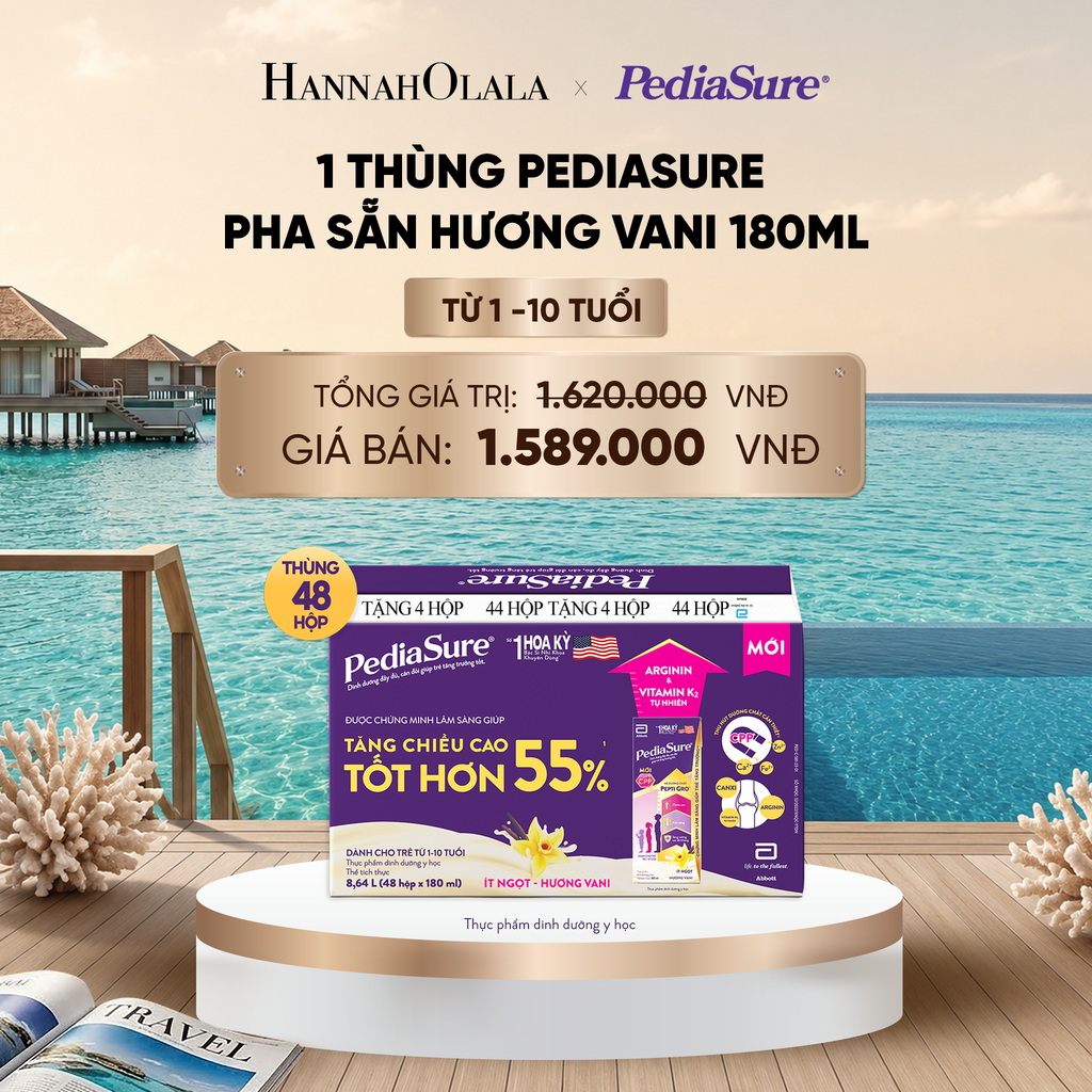  1 THÙNG PEDIASURE PHA SẴN HƯƠNG VANI 180ML DEAL :_ D1843 