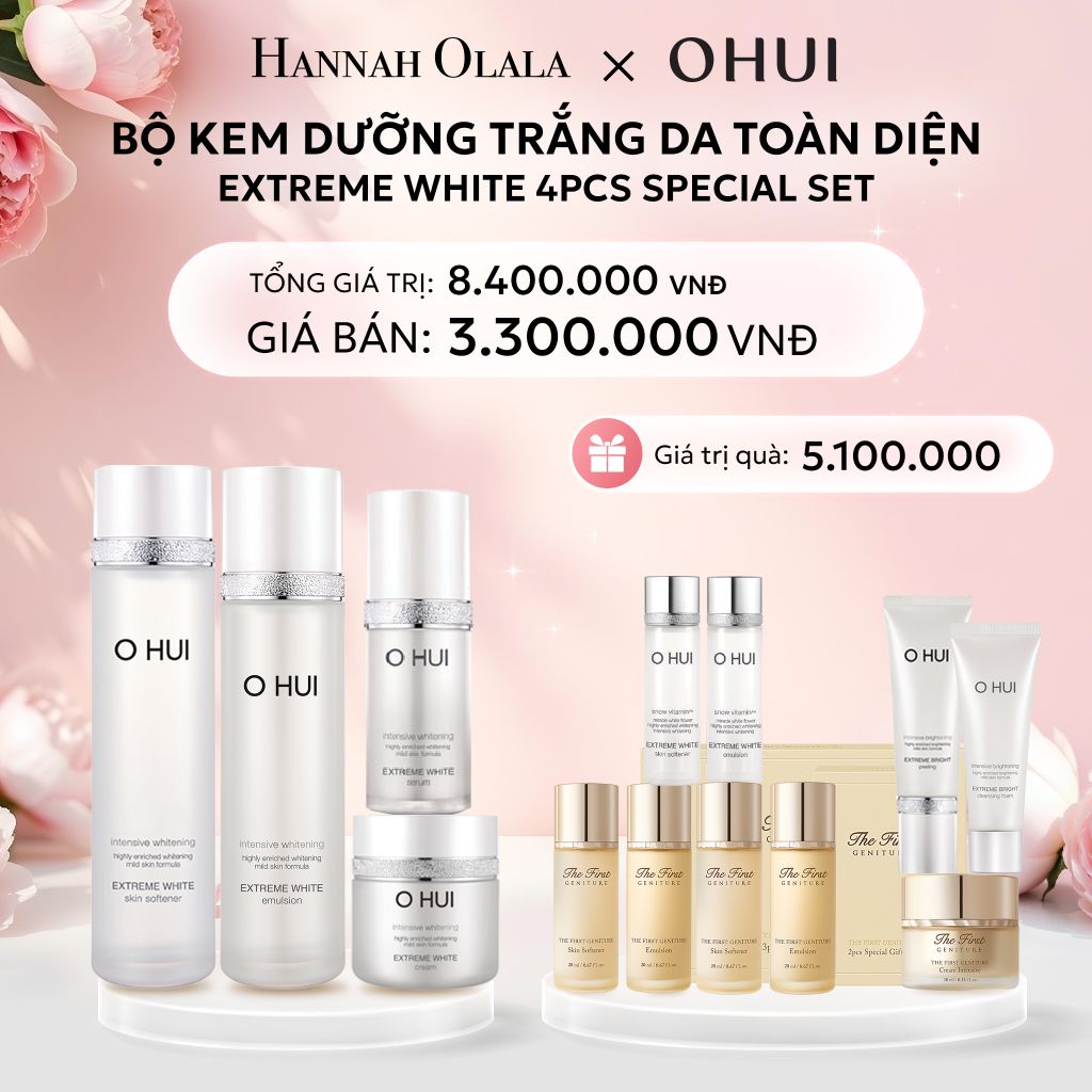  E785: DEAL 26: BỘ DƯỠNG TRẮNG DA TOÀN DIỆN 4 BƯỚC OHUI EXTREME WHITE 4PCS SPECIAL SET - [GIAO HÀNG TỪ 03/10] 