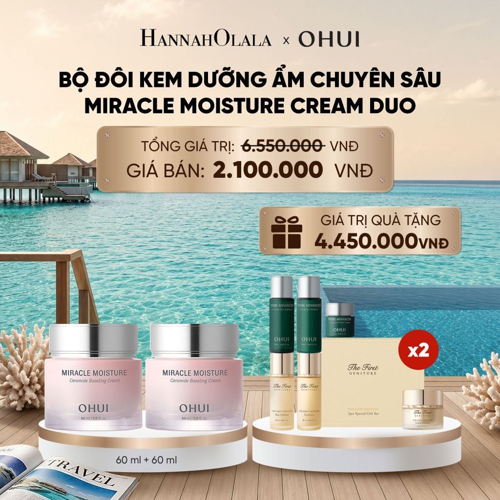  BỘ ĐÔI KEM DƯỠNG ẨM CHUYÊN SÂU OHUI MIRACLE MOISTURE CREAM DUO_ D1696 