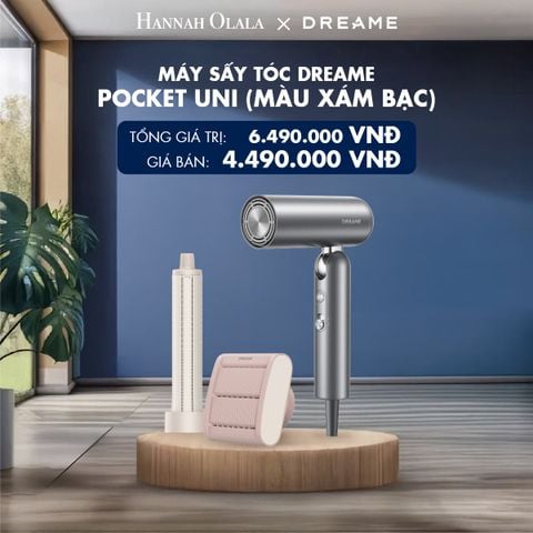  DREAME POCKET UNI AHD54 MÁY SẤY TÓC ION ÂM TƯƠNG THÍCH ĐIỆN ÁP TOÀN CẦU GẤP GỌN TÍCH HỢP TẠO KIỂU TÓC - BH 24 THÁNG 