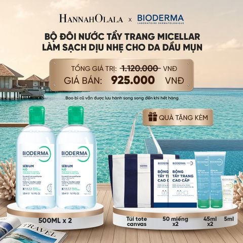  BỘ ĐÔI NƯỚC TẨY TRANG CÔNG NGHỆ MICELLAR LÀM SẠCH CHO DA DẦU,MỤN_ D286 