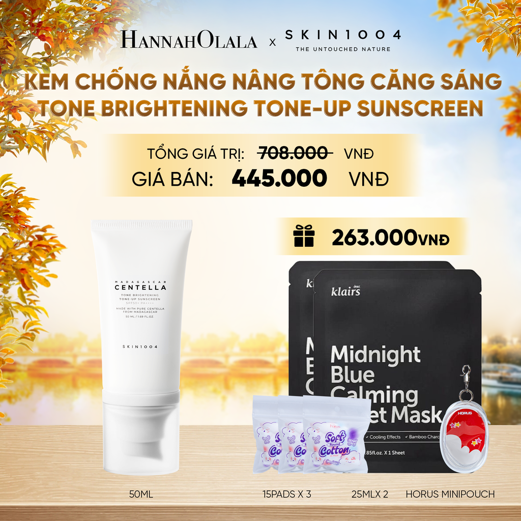  SKIN1004 KEM CHỐNG NẮNG MADAGASCAR CENTELLA TONE BRIGHTENING TONE-UP SUNSCREEN SPF50+ PA++++ 50ML - E470 