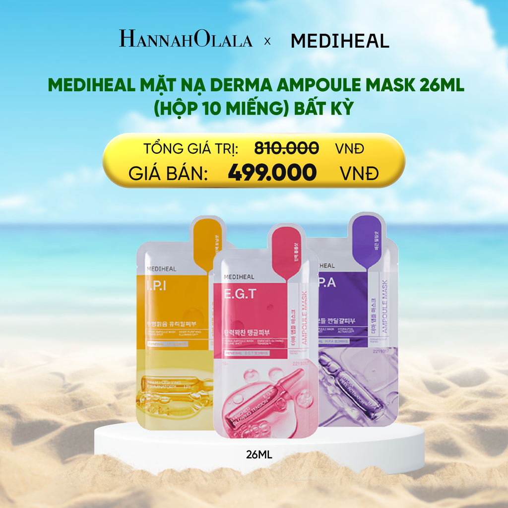  DEAL 5 : MEDIHEAL MẶT NẠ DERMA AMPOULE MASK 26ML (HỘP 10 MIẾNG) BẤT KỲ 