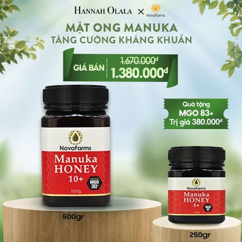  T13_DEAL 5: BỘ ĐÔI MẬT ONG MANUKA NOVAFARM- NGĂN NGỪA BỆNH 