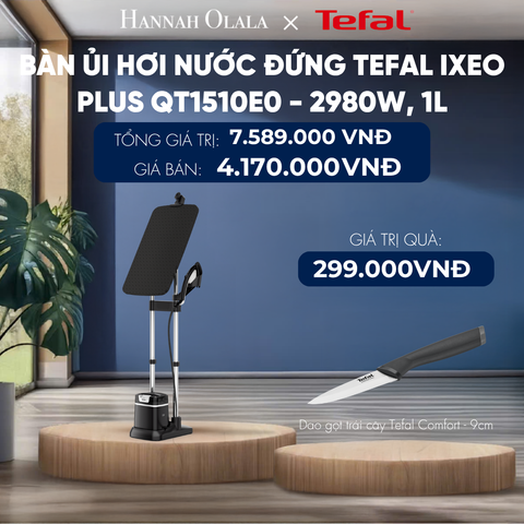  BÀN ỦI HƠI NƯỚC ĐỨNG TEFAL IXEO PLUS QT1510E0 - 2980W, 1L 