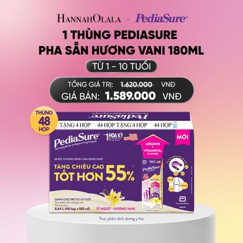  1 THÙNG PEDIASURE PHA SẴN HƯƠNG VANI 180ML DEAL : _ A741 