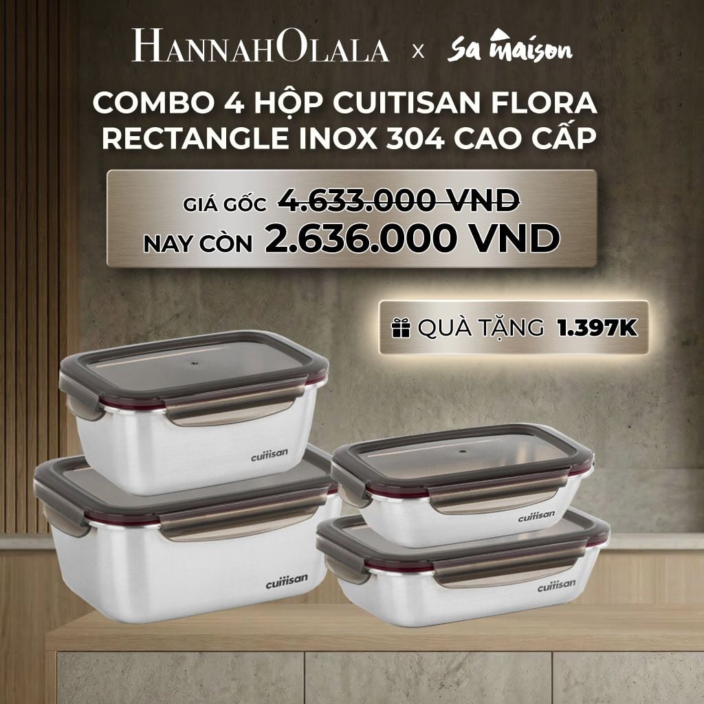  DEAL 2: HỘP INOX CAO CẤP CUITISAN FLORA RECTANGLE 
