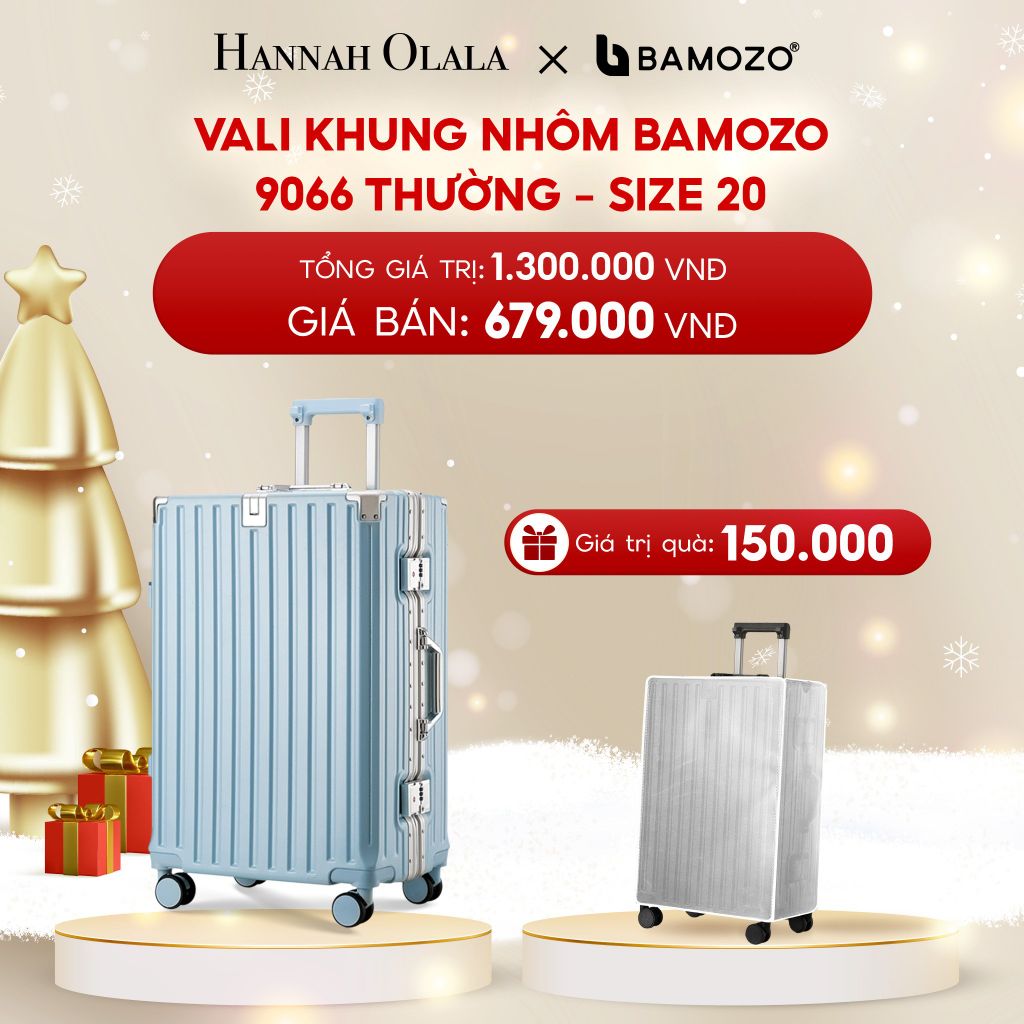  DEAL 3: VALI BAMOZO KHUNG NHÔM 9066 BẢN THƯỜNG (TẶNG BỌC VALI TRONG SUỐT) 
