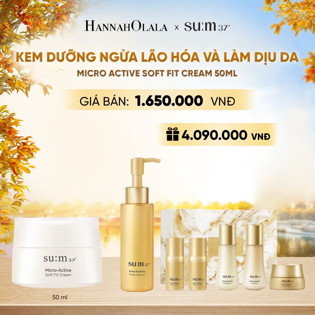  KEM DƯỠNG NGỪA LÃO HÓA VÀ LÀM DỊU DA SU:M37 MICRO-ACTIVE SOFT FIT CREAM 50ML - E2184 