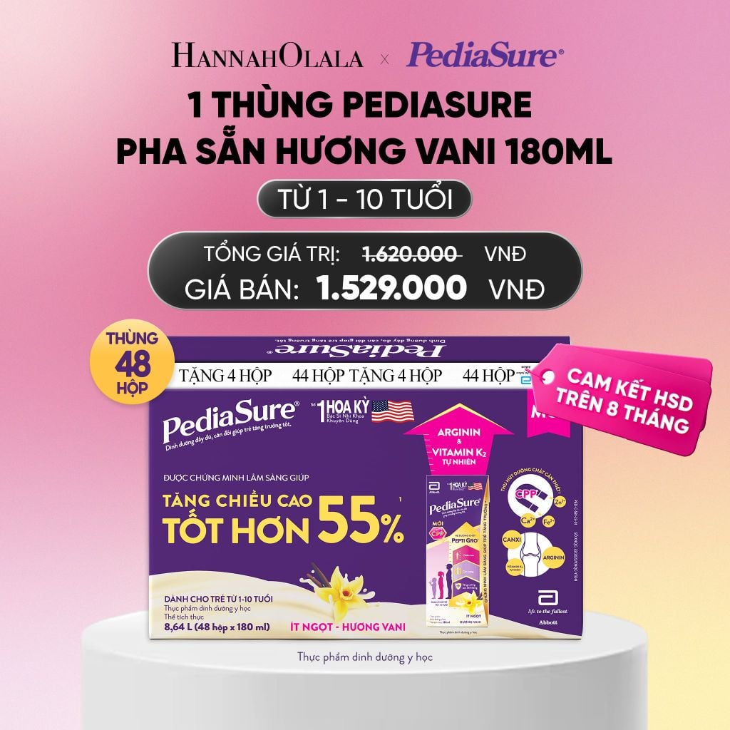  1 THÙNG PEDIASURE PHA SẴN HƯƠNG VANI 180ML DEAL : _A741 