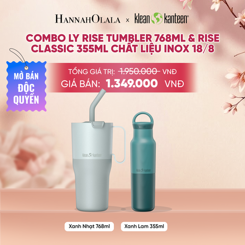  COMBO LY GIỮ NHIỆT KLEAN KANTEEN RISE TUMBLER 768ML & RISE CLASSIC 355ML CHẤT LIỆU INOX 18/8 
