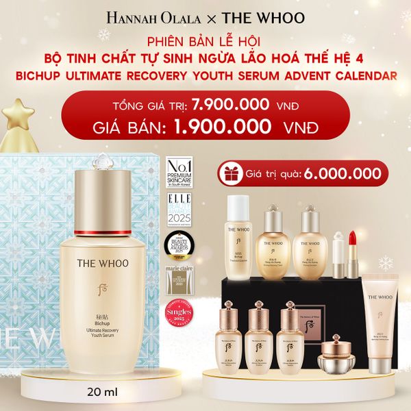  A366_DEAL 5: PHIÊN BẢN LỄ HỘI - BỘ TINH CHẤT TỰ SINH NGỪA LÃO HOÁ THẾ HỆ 4 THE WHOO BICHUP ULTIMATE RECOVERY YOUTH SERUM ADVENT CALENDAR 