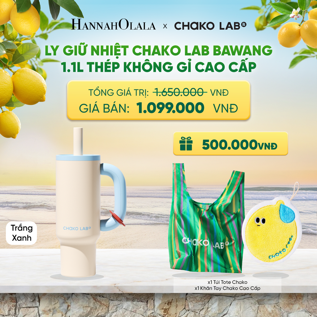  LY GIỮ NHIỆT CHAKO LAB BAWANG 1.1L THÉP KHÔNG GỈ CAO CẤP 