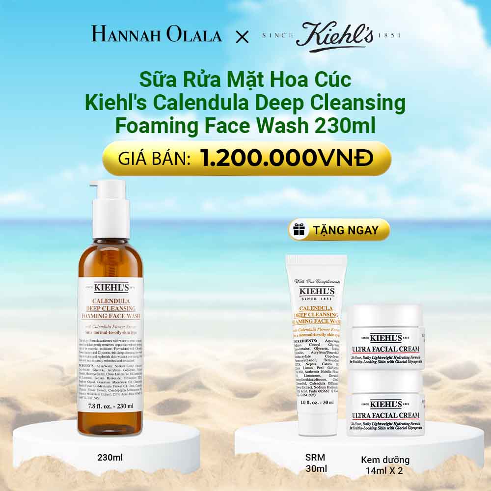 [Kiehls] Sữa Rửa Mặt Hoa Cúc Kiehls Calendula Deep Cleansing Foaming Face Wash 30Ml