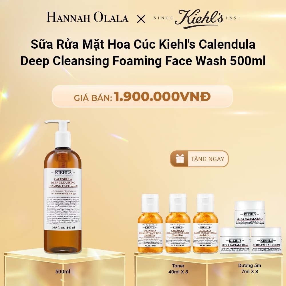  DEAL 7: SỮA RỬA MẶT HOA CÚC KIEHL'S CALENDULA DEEP CLEANSING FOAMING FACE WASH 500ML 