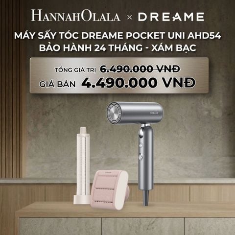  DEAL 4: DREAME POCKET UNI AHD54 MÁY SẤY TÓC ION ÂM TƯƠNG THÍCH ĐIỆN ÁP TOÀN CẦU GẤP GỌN TÍCH HỢP TẠO KIỂU TÓC - BH 24 THÁNG 