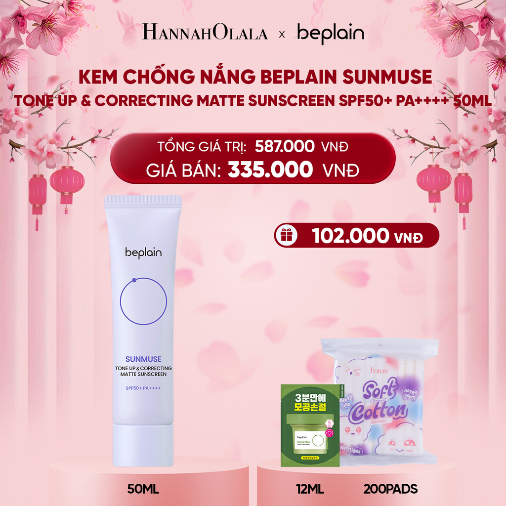 DEAL 3: KEM CHỐNG NẮNG BEPLAIN SUNMUSE MOISTURE SUNSCREEN SPF50+ PA++++ 50ML 
