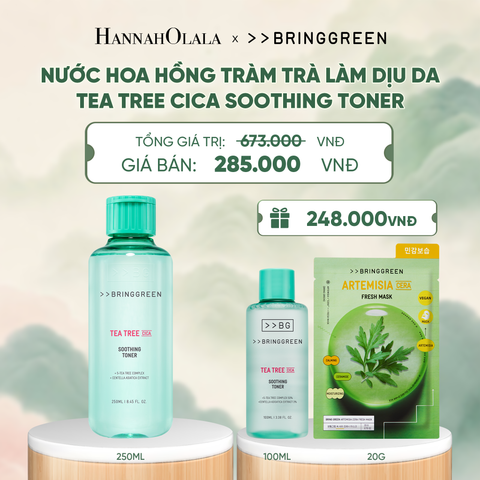  NƯỚC HOA HỒNG TRÀM TRÀ BRING GREEN TEA TREE CICA SOOTHING TONER 250ML - A1428 