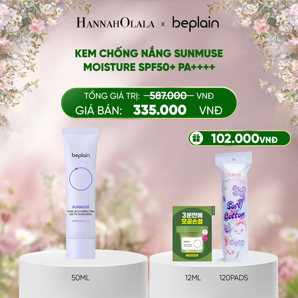  E1452_DEAL 3: KEM CHỐNG NẮNG BEPLAIN SUNMUSE SUNSCREEN SPF50+ PA++++ 50ML PHÂN LOẠI BẤT KÌ 