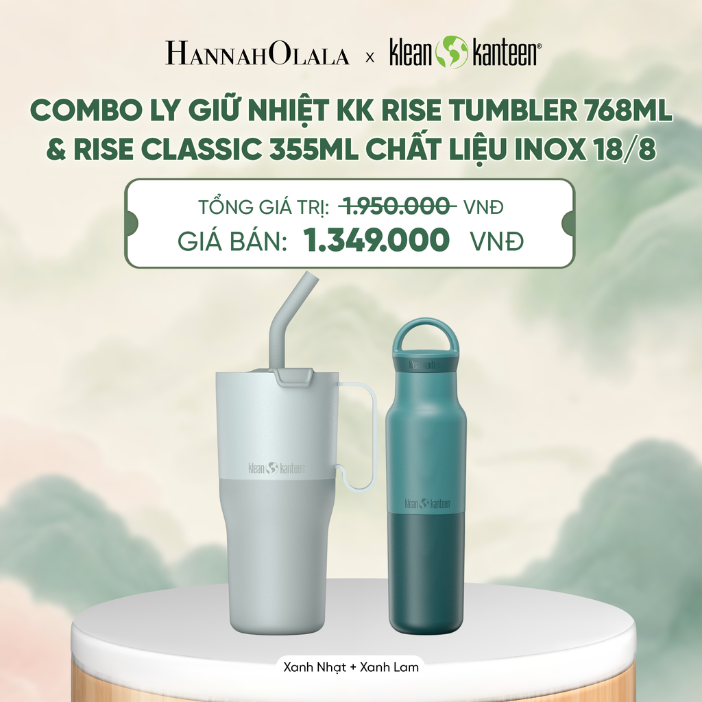  COMBO LY GIỮ NHIỆT KLEAN KANTEEN RISE TUMBLER 768ML & RISE CLASSIC 355ML CHẤT LIỆU INOX 18/8 - A4025 