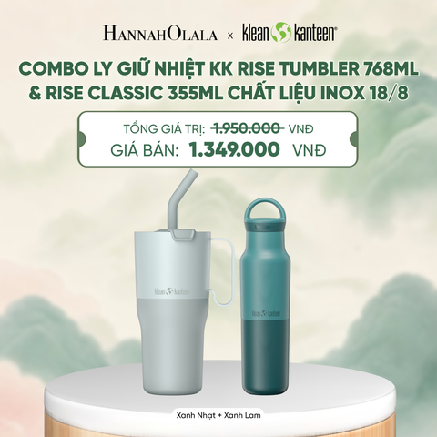  COMBO LY GIỮ NHIỆT KLEAN KANTEEN RISE TUMBLER 768ML & RISE CLASSIC 355ML CHẤT LIỆU INOX 18/8 - A4025 