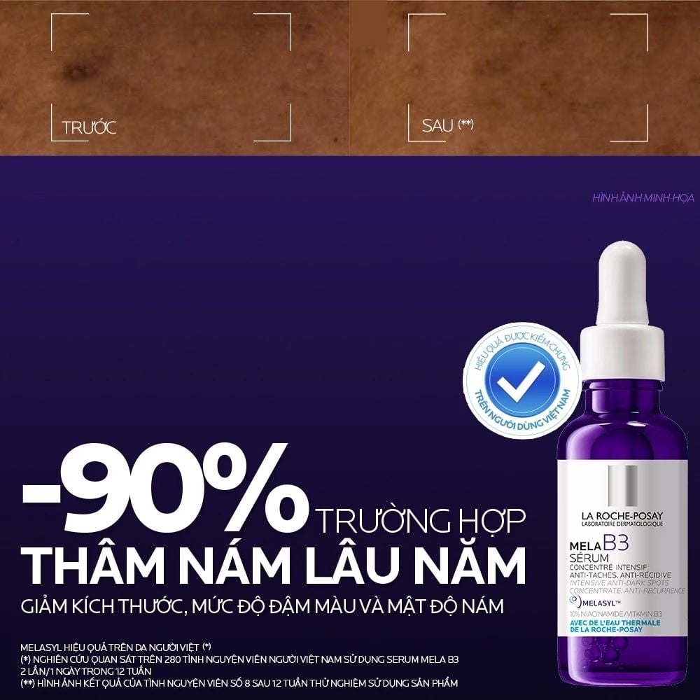  DƯỠNG CHẤT GIẢM THÂM NÁM VÀ DƯỠNG SÁNG LA ROCHE-POSAY MELA B3 SERUM 30ML - E609 
