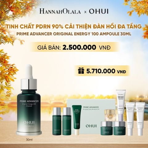  TINH CHẤT PDRN 90% CẢI THIỆN ĐÀN HỒI ĐA TẦNG OHUI PRIME ADVANCER ORIGINAL ENERGY 100 AMPOULE 30ML - E2170 