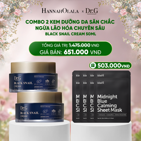  DEAL 5: COMBO 02 KEM DƯỠNG NGĂN NGỪA LÃO HÓA DA DR.G BLACK SNAIL CREAM 50ML 