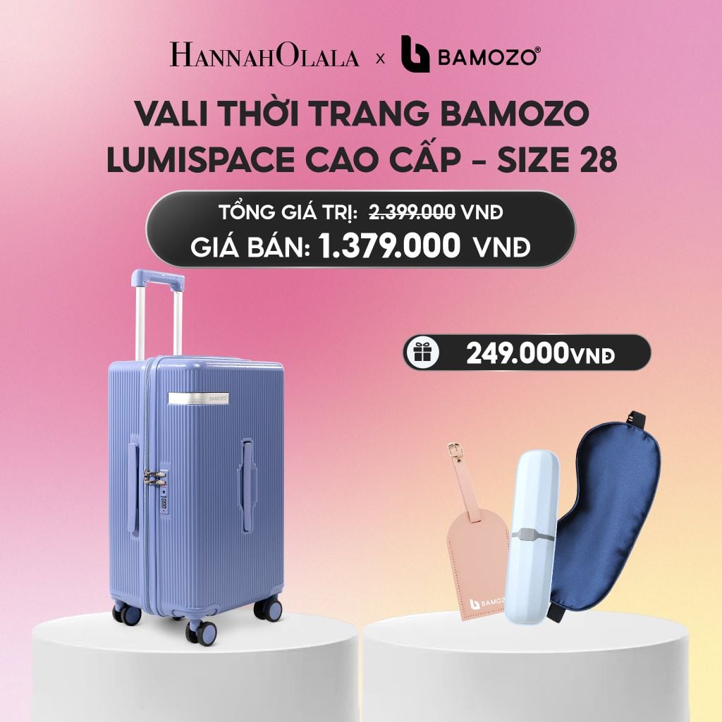  VALI BAMOZO LUMISPACE CAO CẤP (TẶNG TAG VALI DA, HỘP ĐỰNG BÀN CHẢI, BỊT MẮT LỤA SATIN)_A2183 