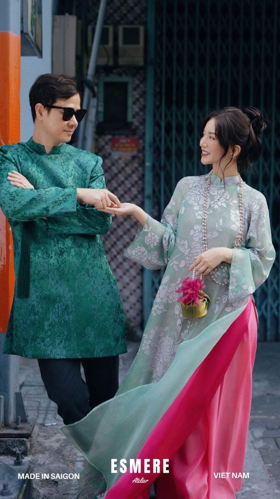  DEAL 2: SET ÁO DÀI 3 MÓN CẨM HOA CÁC 