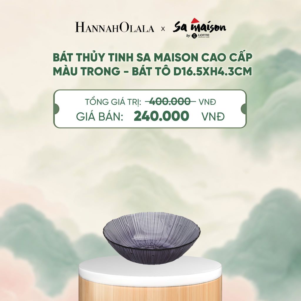  BÁT THỦY TINH SA MAISON CAO CẤP MÀU XÁM KHÓI - DEAL 10 - A1739 