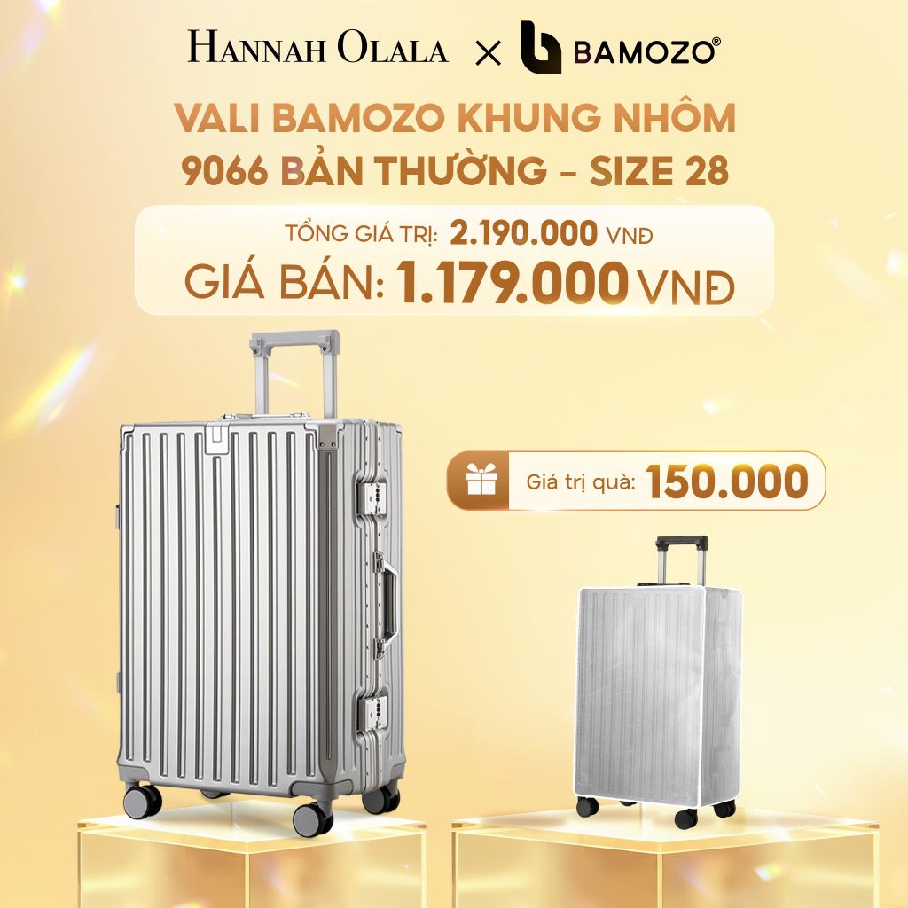  C248_DEAL 2: VALI BAMOZO KHUNG NHÔM 9066 BẢN THƯỜNG (TẶNG BỌC VALI TRONG SUỐT) 