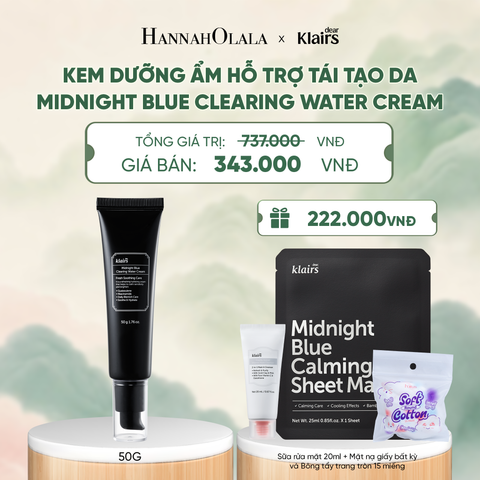  DEAR, KLAIRS KEM DƯỠNG DA MIDNIGHT BLUE CLEARING WATER CREAM 50G - A1441 
