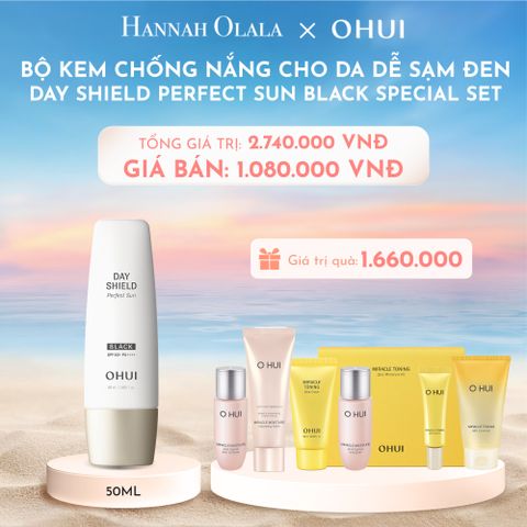  C51_DEAL 5: BỘ KEM CHỐNG NẮNG CHO DA DỄ SẠM ĐEN OHUI DAY SHIELD PERFECT SUN BLACK SPECIAL SET 