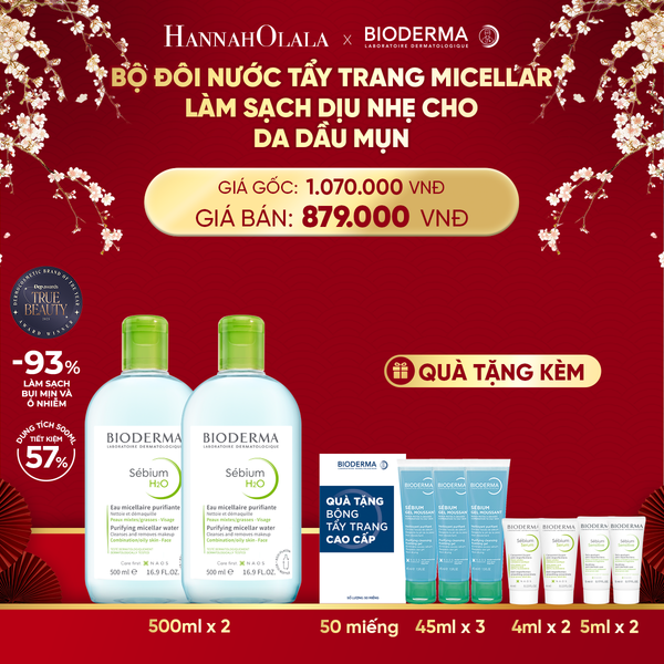  DEAL 5: BỘ ĐÔI NƯỚC TẨY TRANG CÔNG NGHỆ MICELLAR LÀM SẠCH CHO DA DẦU,MỤN 