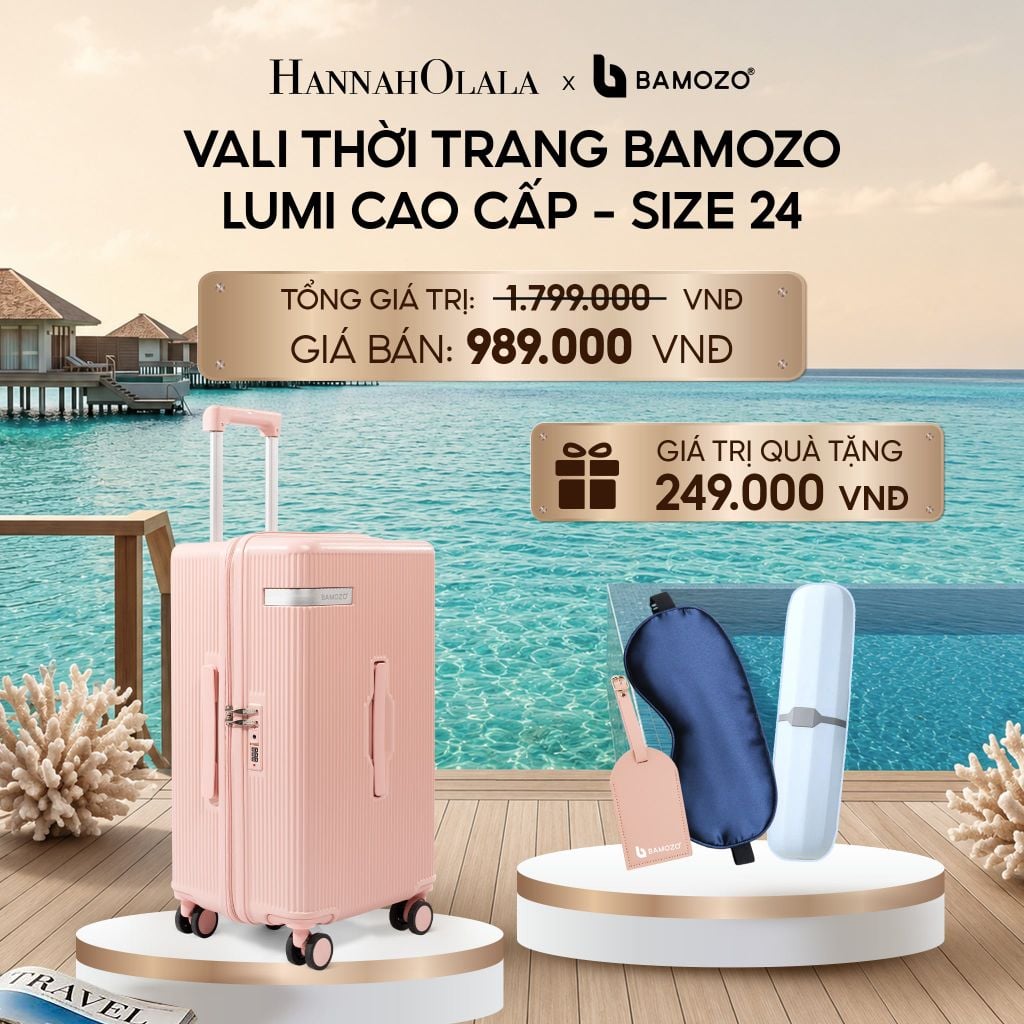  VALI BAMOZO LUMISPACE CAO CẤP (TẶNG TAG VALI DA, HỘP ĐỰNG BÀN CHẢI, BỊT MẮT LỤA SATIN)_ D478 