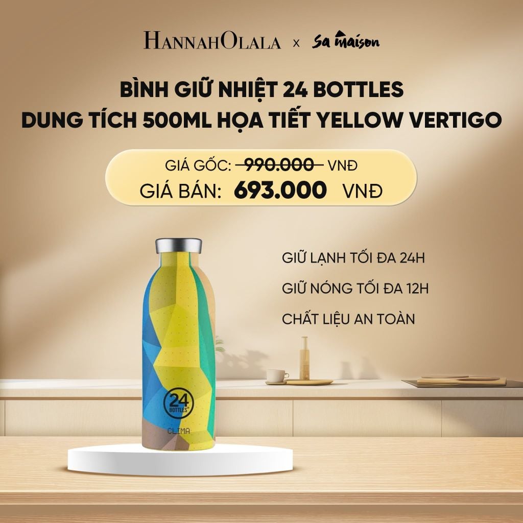  DEAL 1: BÌNH GIỮ NHIỆT 24 BOTTLES DUNG TÍCH 500ML HỌA TIẾT 