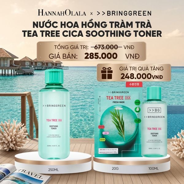  NƯỚC HOA HỒNG TRÀM TRÀ BRING GREEN TEA TREE CICA SOOTHING TONER 250ML_ D1361 