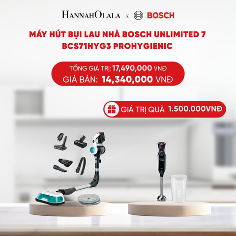  B24_DEAL 5: MÁY HÚT BỤI LAU NHÀ BOSCH UNLIMITED 7 BCS71HYG3 PROHYGIENIC 