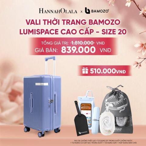  VALI BAMOZO LUMISPACE CAO CẤP (TẶNG TAG VALI DA + TÚI ĐỰNG ĐT CHỐNG NƯỚC + TÚI ĐỰNG CÁP SẠC + TÚI ĐỰNG GIÀY + HỘP ĐỰNG BÀN CHẢI) - A1574 