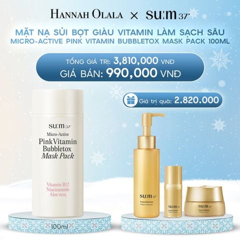  DEAL 5: MẶT NẠ SỦI BỌT GIÀU VITAMIN LÀM SẠCH SÂU SU:M37 MICRO-ACTIVE PINK VITAMIN BUBBLETOX MASK PACK 100ML 