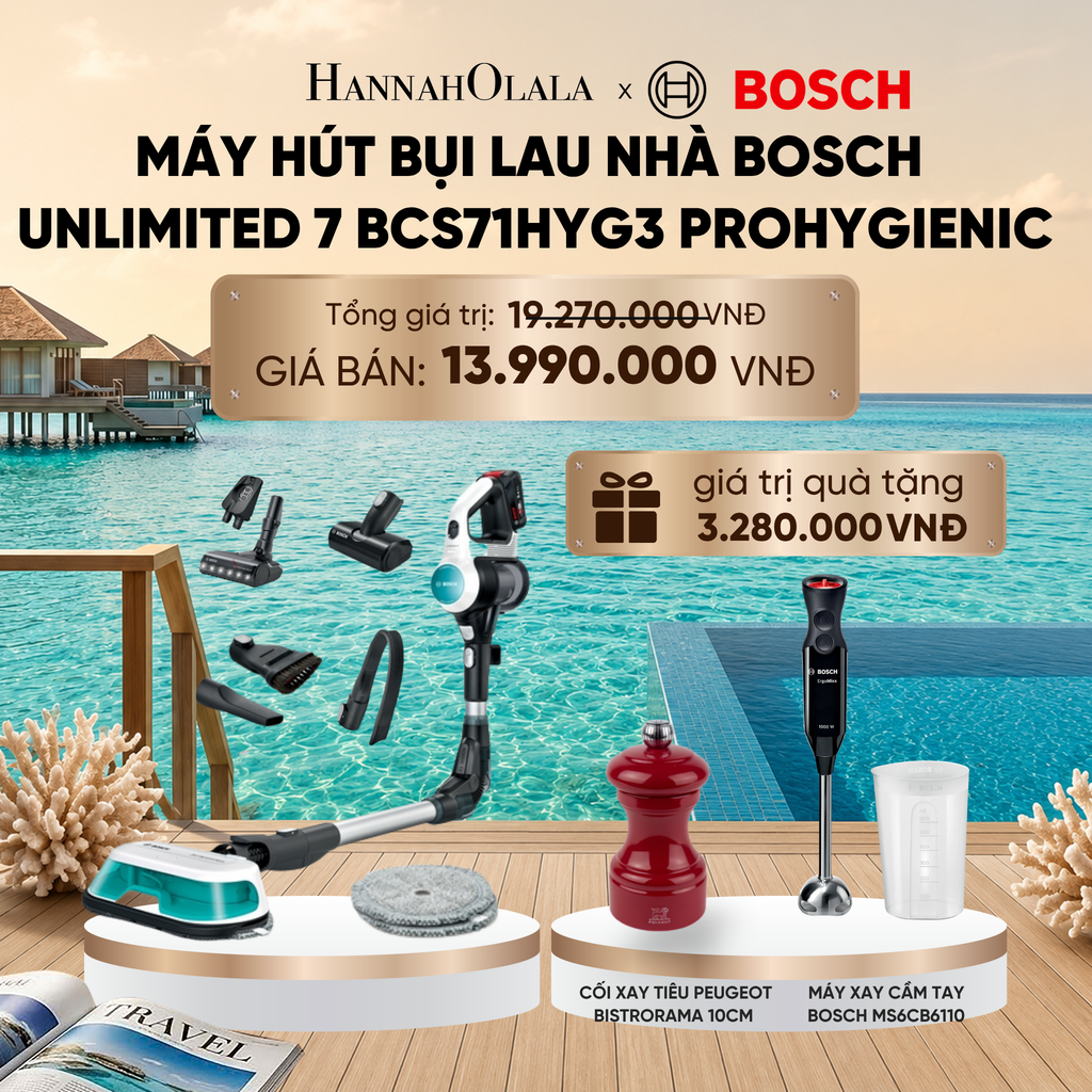  MÁY HÚT BỤI LAU NHÀ BOSCH UNLIMITED 7 BCS71HYG3 PROHYGIENIC_ D1930 