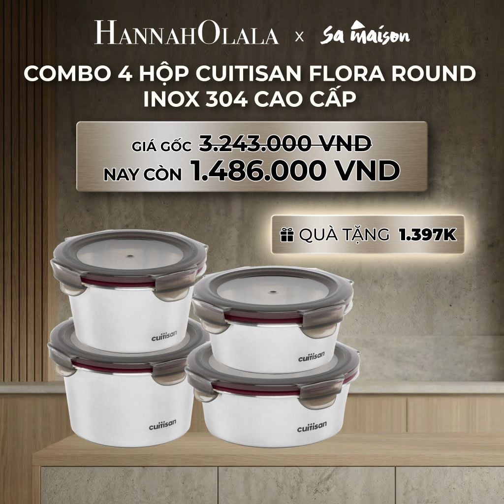  DEAL 1: HỘP INOX 304 CAO CẤP CUITISAN FLORA ROUND 