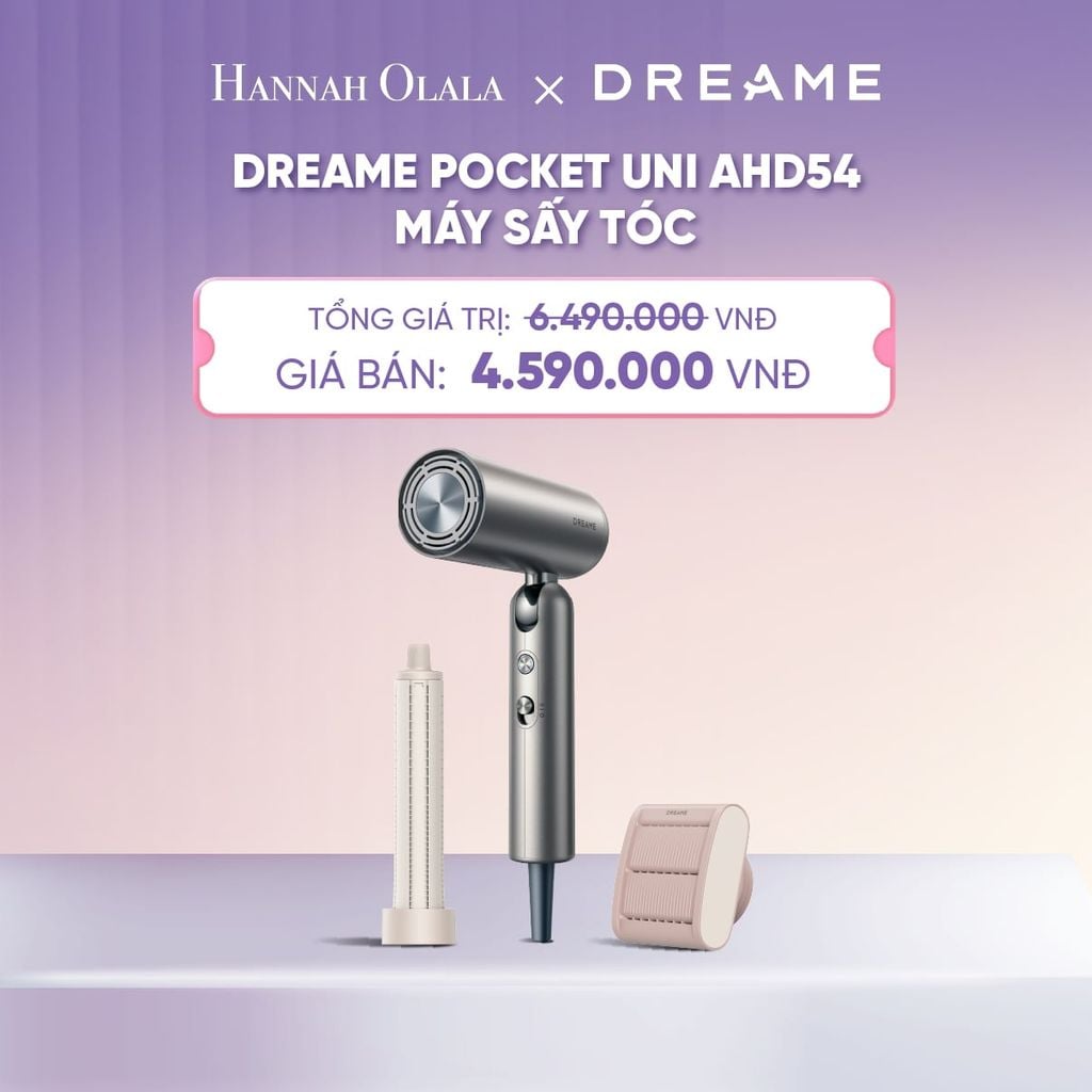  DREAME POCKET UNI AHD54 MÁY SẤY TÓC ION ÂM TƯƠNG THÍCH ĐIỆN ÁP TOÀN CẦU GẤP GỌN TÍCH HỢP TẠO KIỂU TÓC - BH 24 THÁNG - H018 