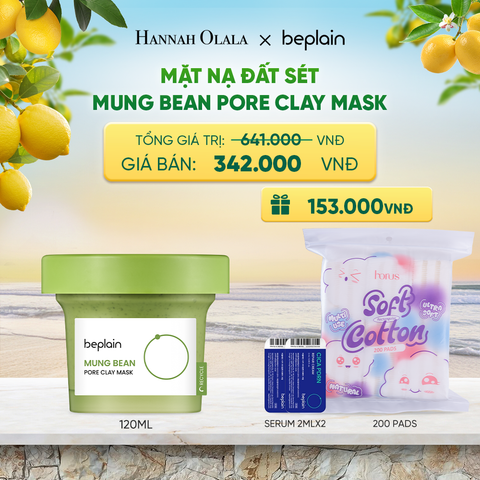 BEPLAIN MẶT NẠ ĐẤT SÉT MUNG BEAN PORE CLAY MASK 120ML - A386 
