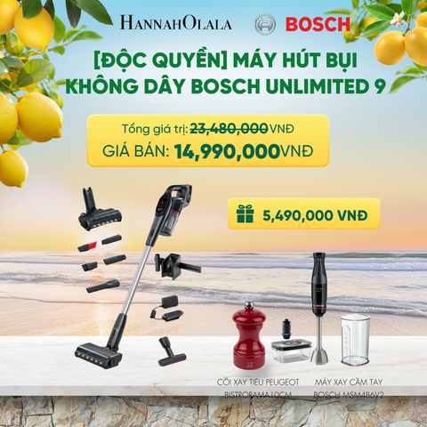  [ĐỘC QUYỀN] MÁY HÚT BỤI KHÔNG DÂY BOSCH UNLIMITED 9 BCS931BQC, MÀU ĐEN - A2362 